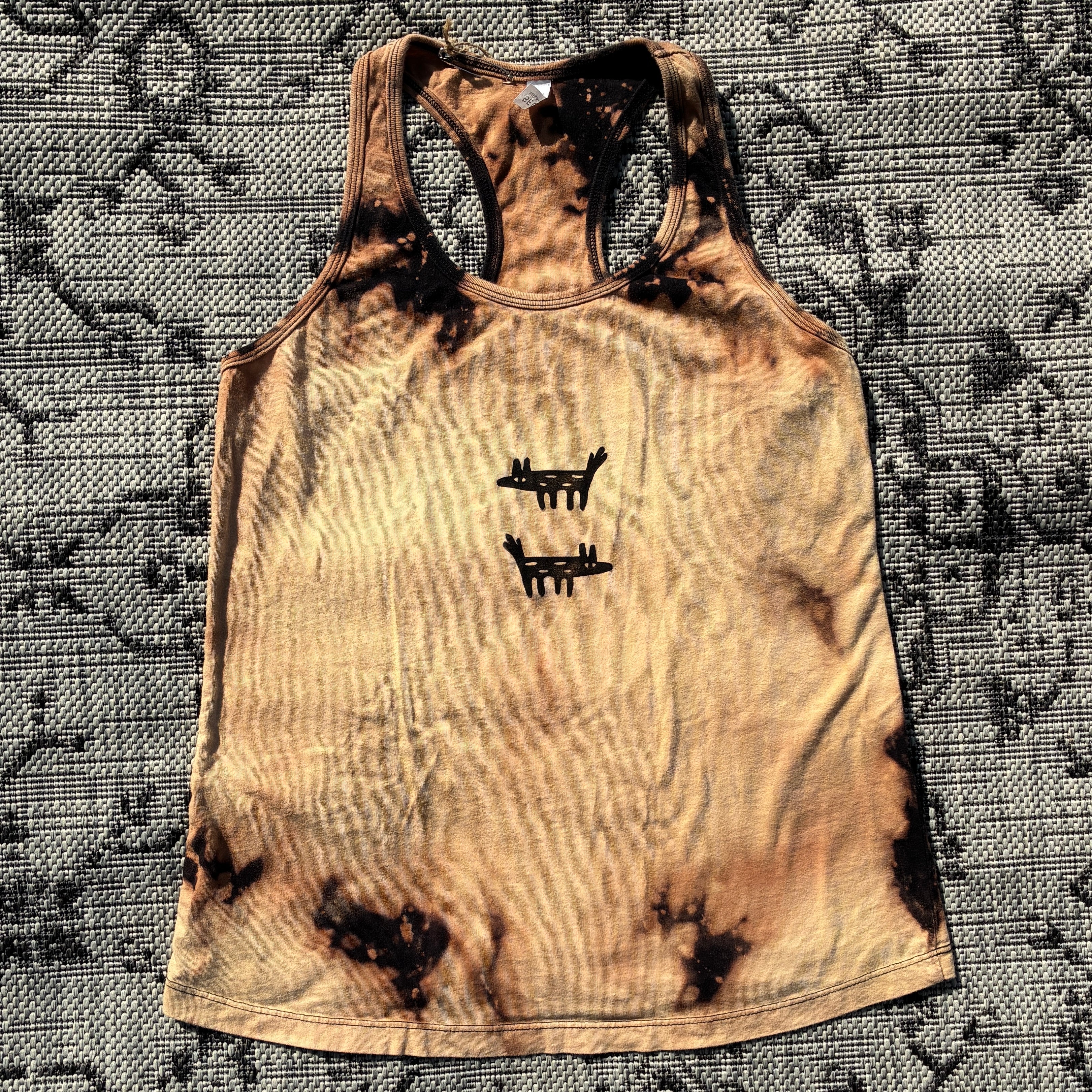 Wolf/Dog Bleach Dyed Tank Top