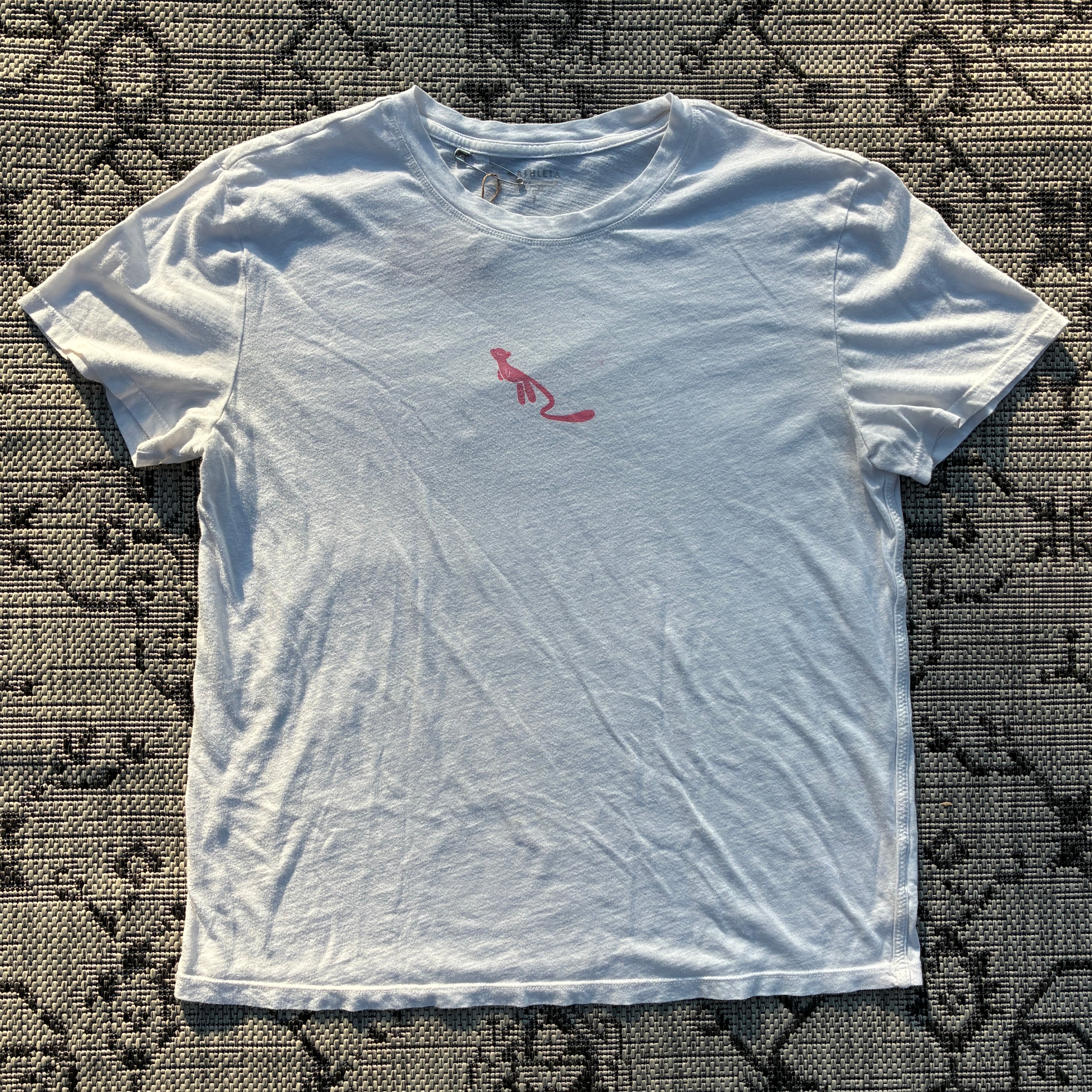 Pink Kitty White Tee Small