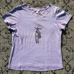 Hang in There Purple V-Neck Tee Medium