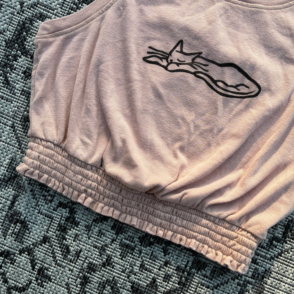 Sleepy Kitty Brown/Tan Tank Top XS