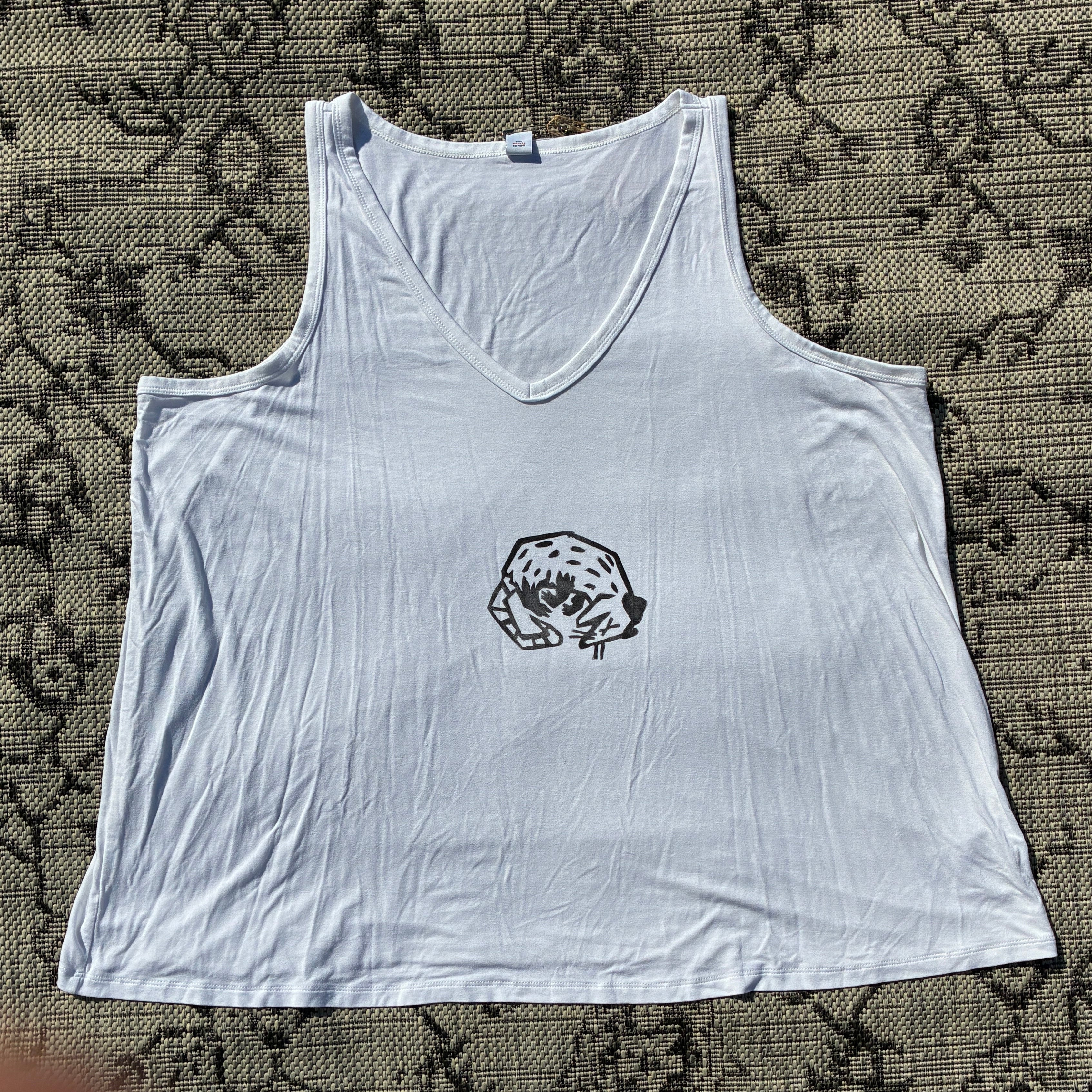 Dead Possum White V-Neck Tank Top 2X