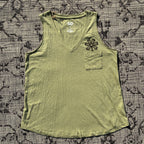 Daisy Pocket Green V-Neck Tank Top Medium