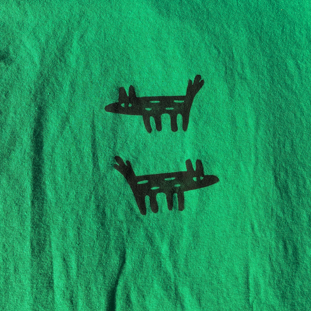 Wolf/Dog Green Baby Tee Large