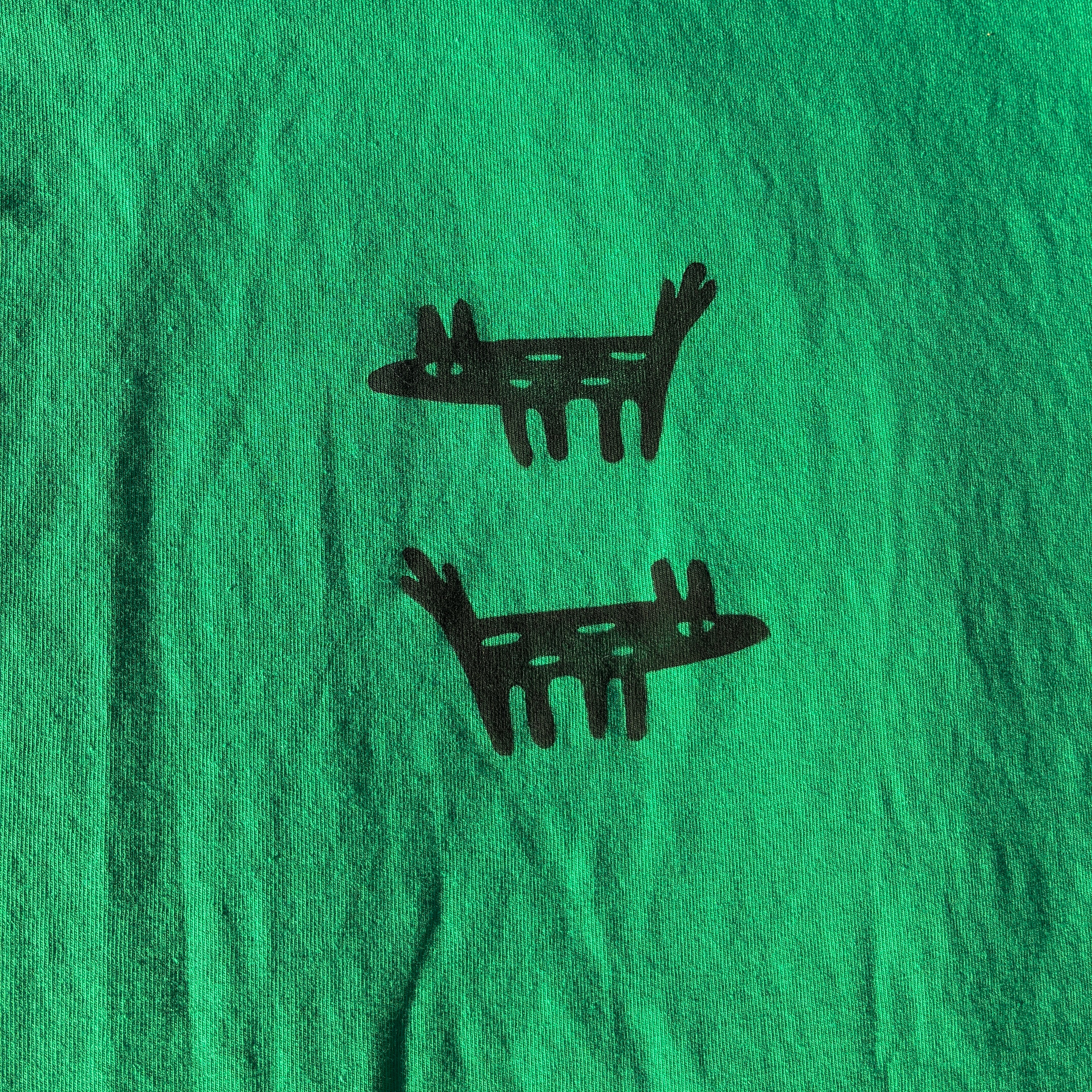 Wolf/Dog Green Baby Tee Large
