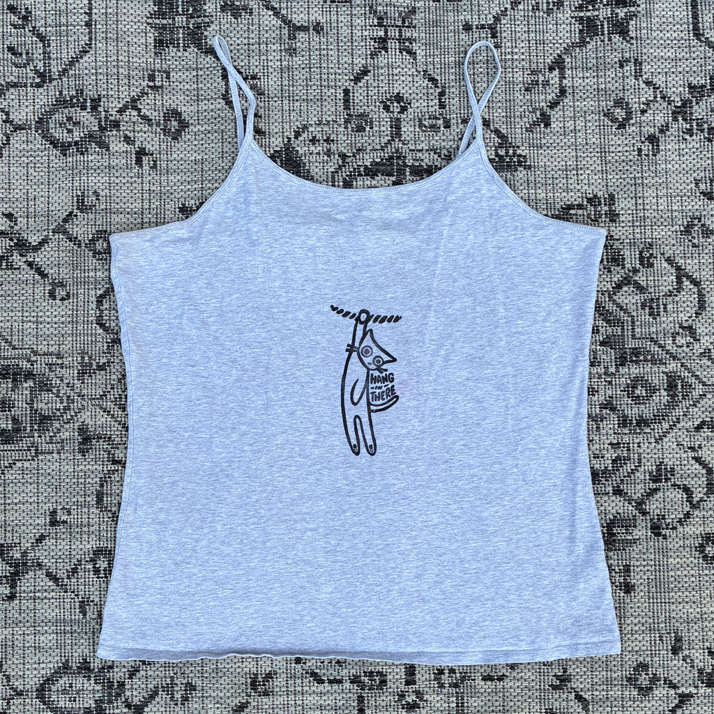 Hang in There Kitty Grey Tank Top XL