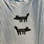Wolf/Dog White Cropped Tank Top Large