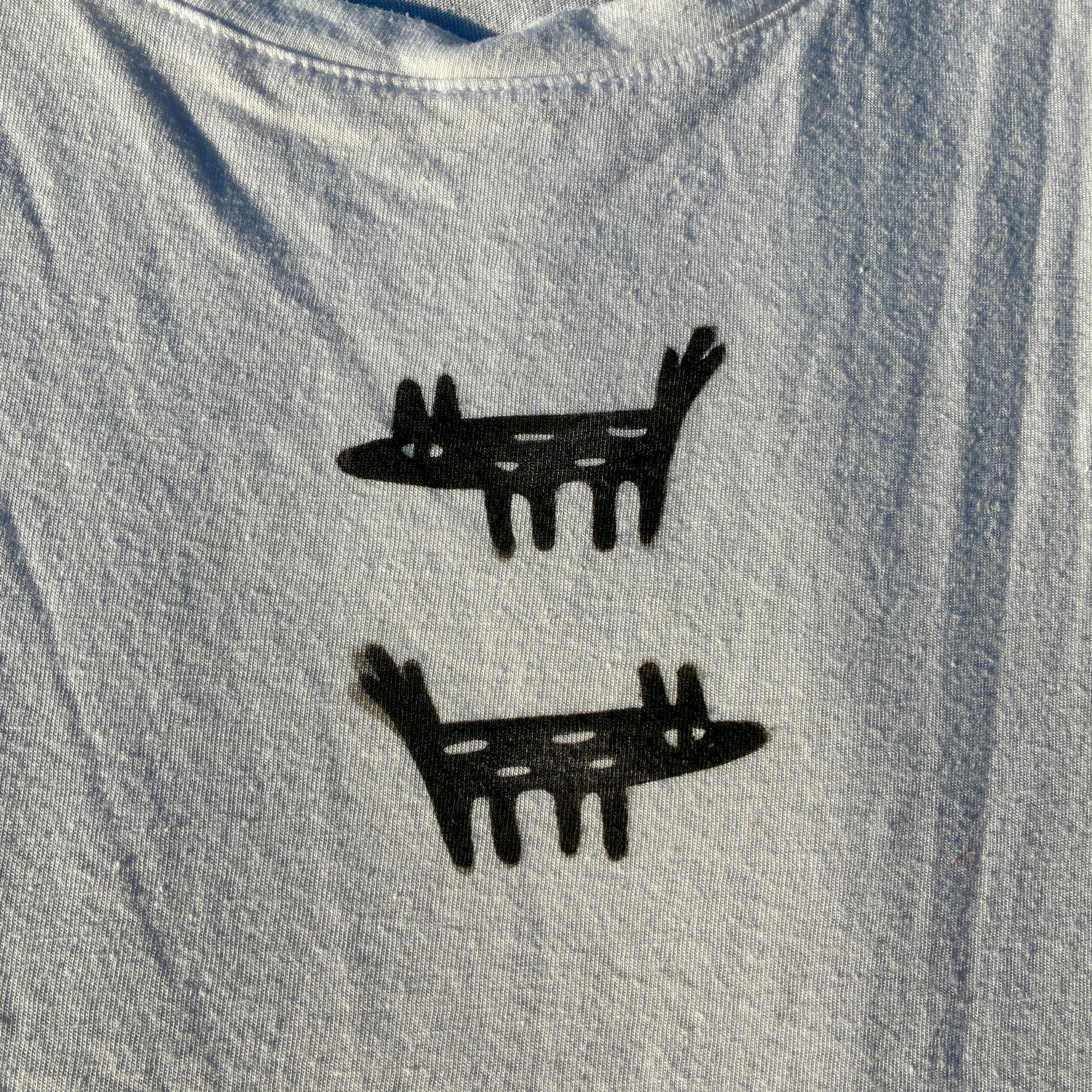 Wolf/Dog White Cropped Tank Top Large