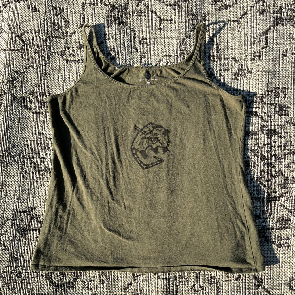 Screaming Possum Green Tank Top XL
