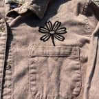 Daisy Pocket Pale Pink/Beige Button Up Small