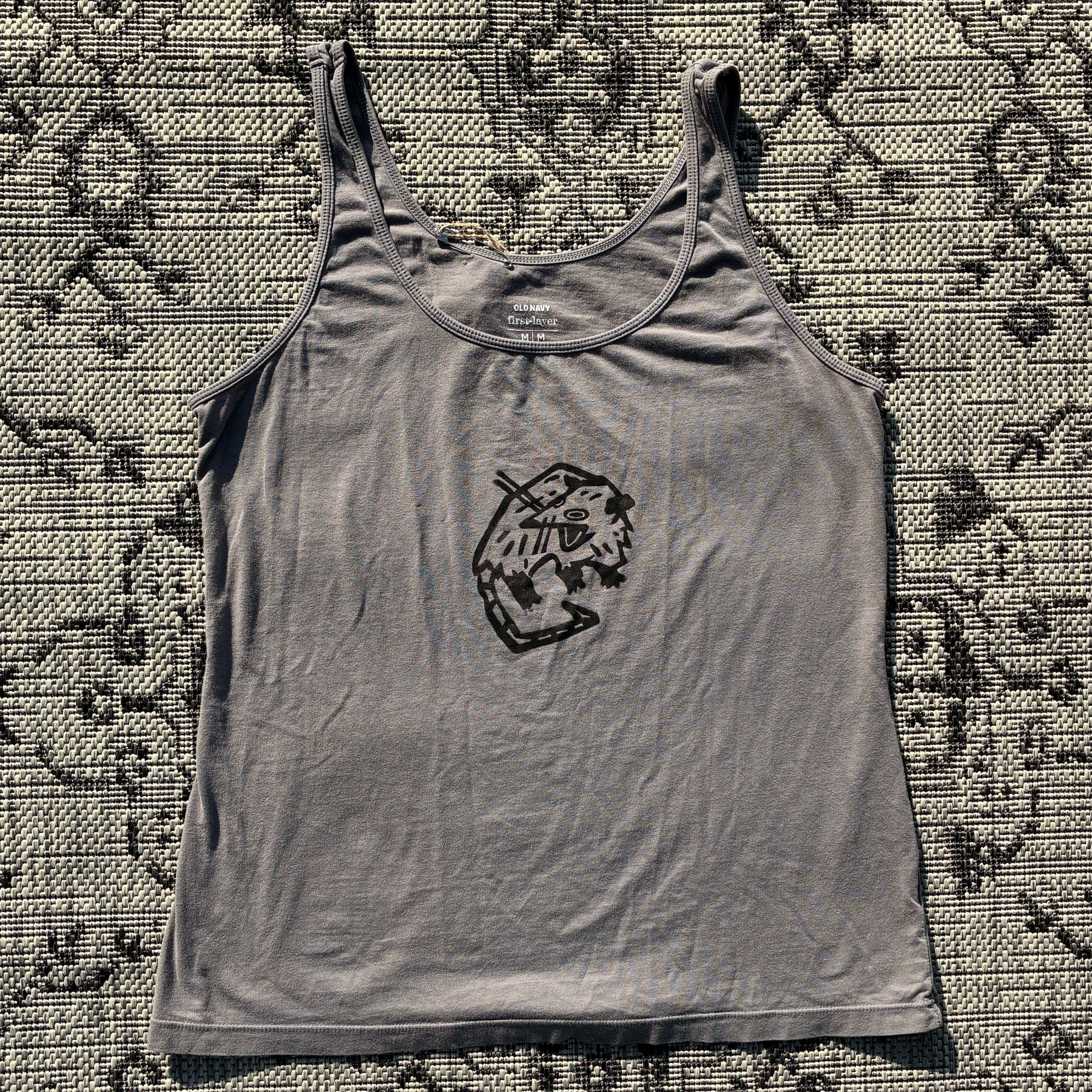 Screaming Possum Grey Tank Top Medium
