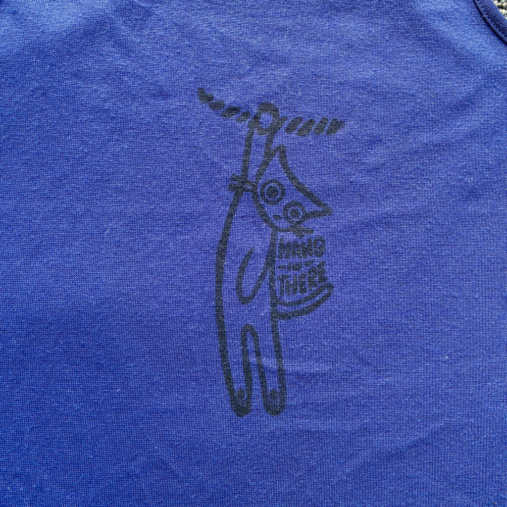 Hang in There Dark Blue Tank Top Small