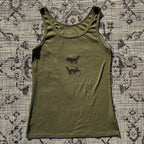 Wolf/Dog Green Tank Top Medium