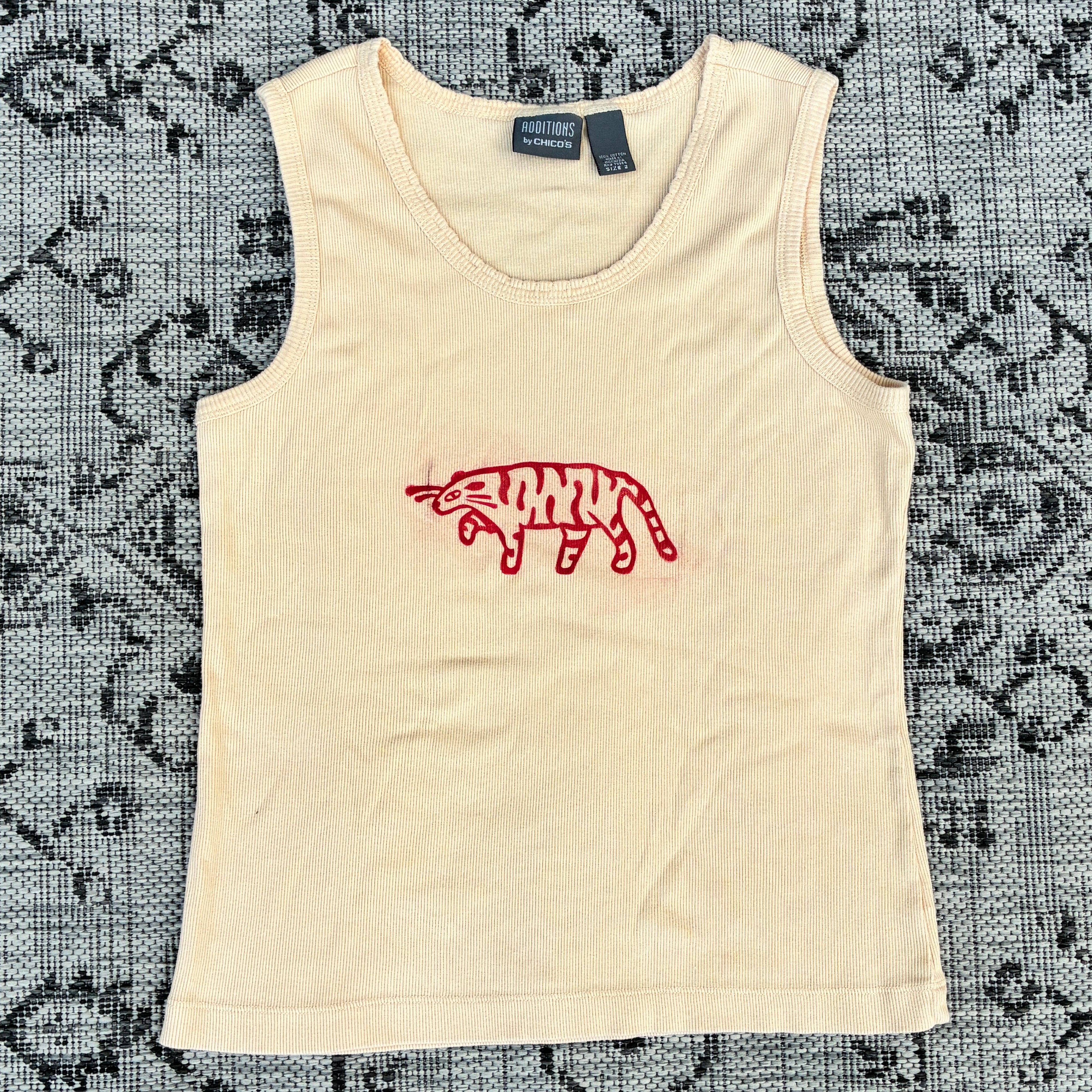 Red Tiger Yellow Tank Top Large