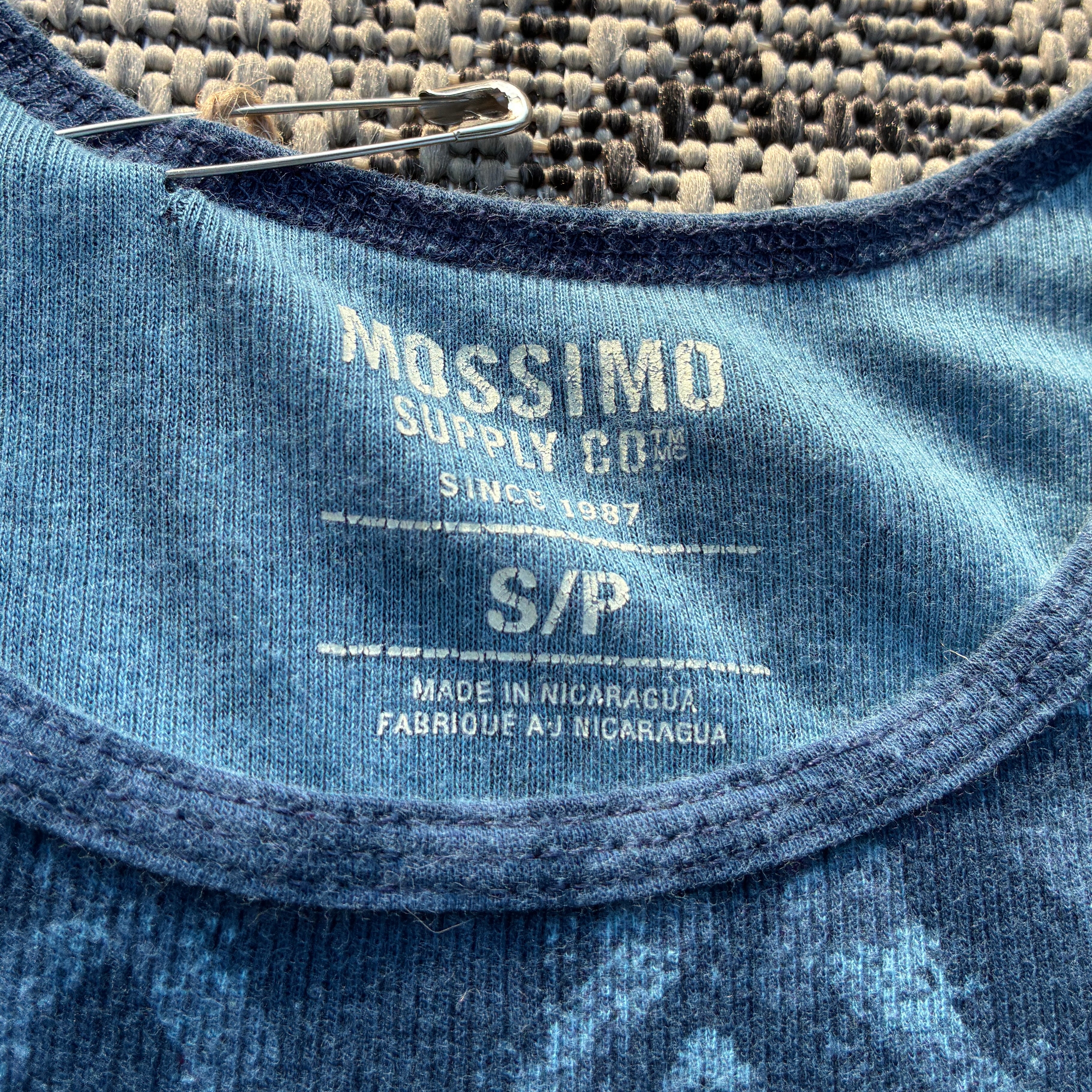 Screaming Possum Blue Patterned Tank Top Small