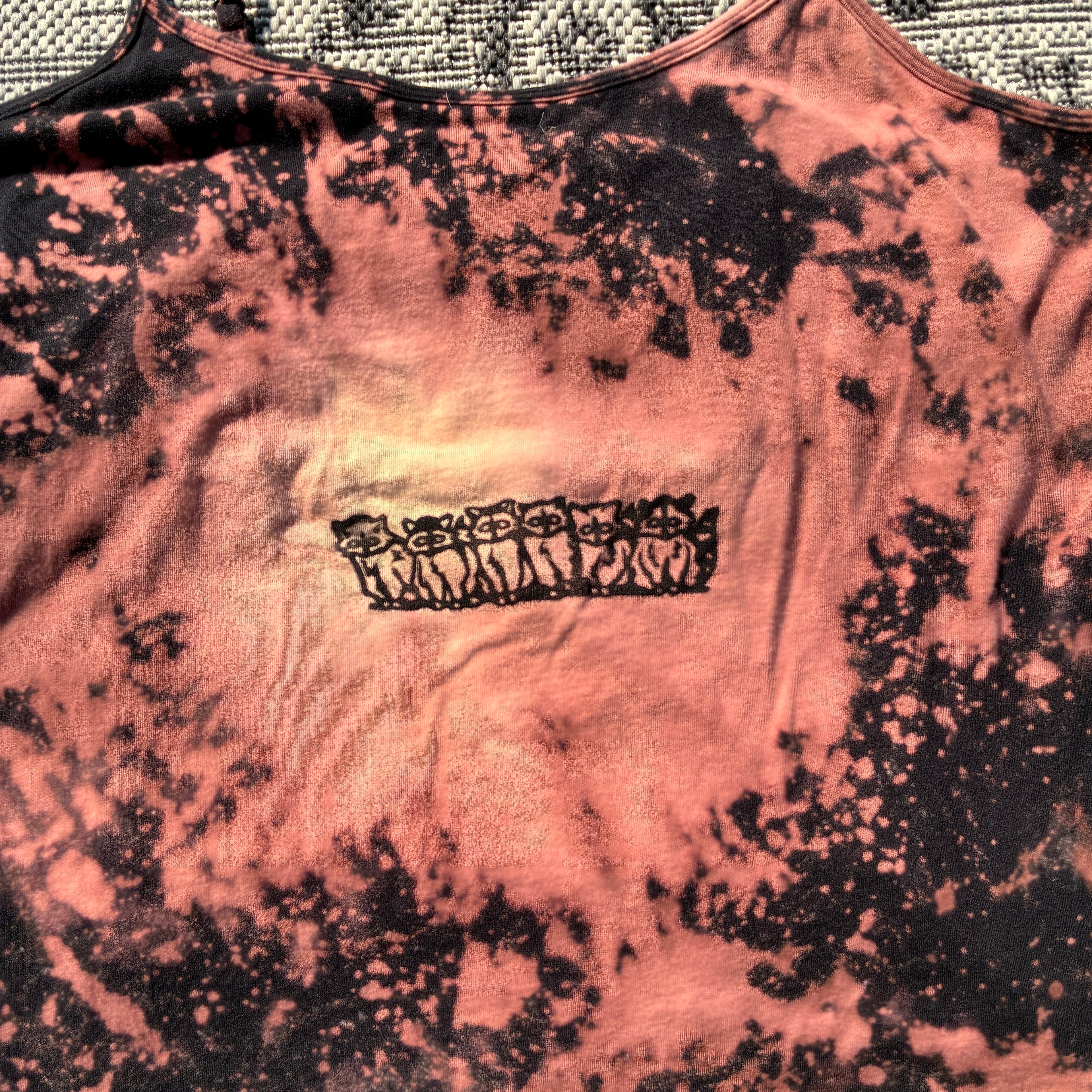Raccoons Bleach Dyed Tank Top XL