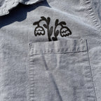 Tulip Pocket Grey Button Up Shirt 2X