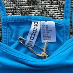 Hang in There Blue Cropped Tank Top XS