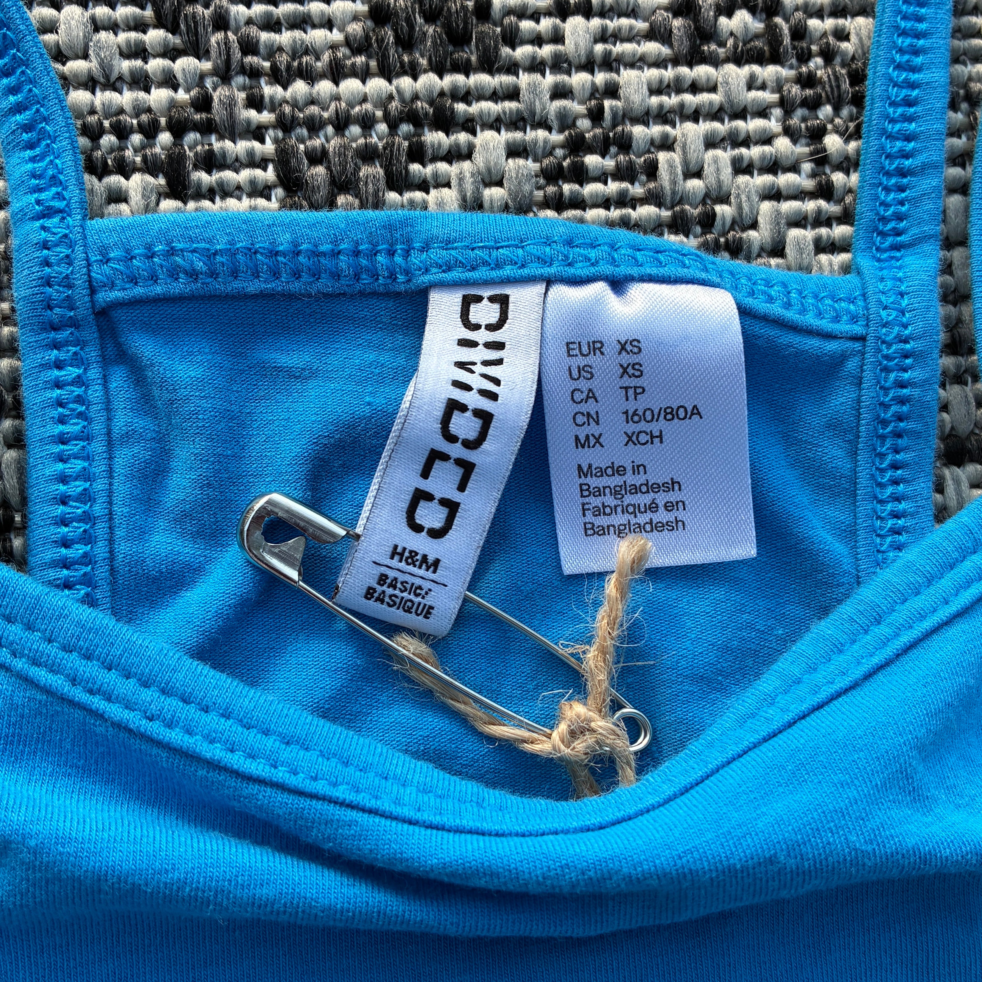 Hang in There Blue Cropped Tank Top XS