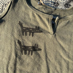 Wolf/Dog Army Green Cropped Tank Top XL