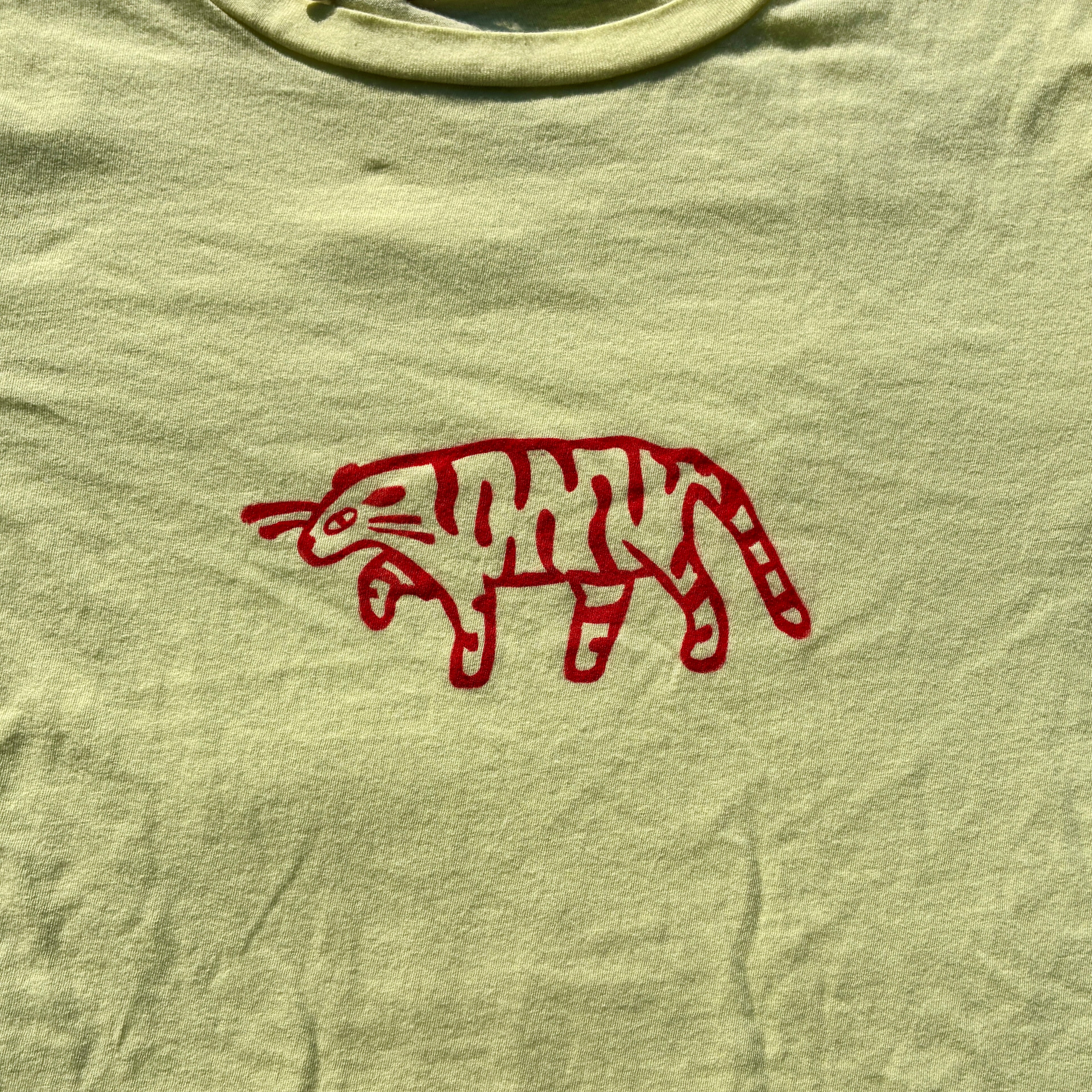 Red Tiger Light Yellow Crop Tee Medium