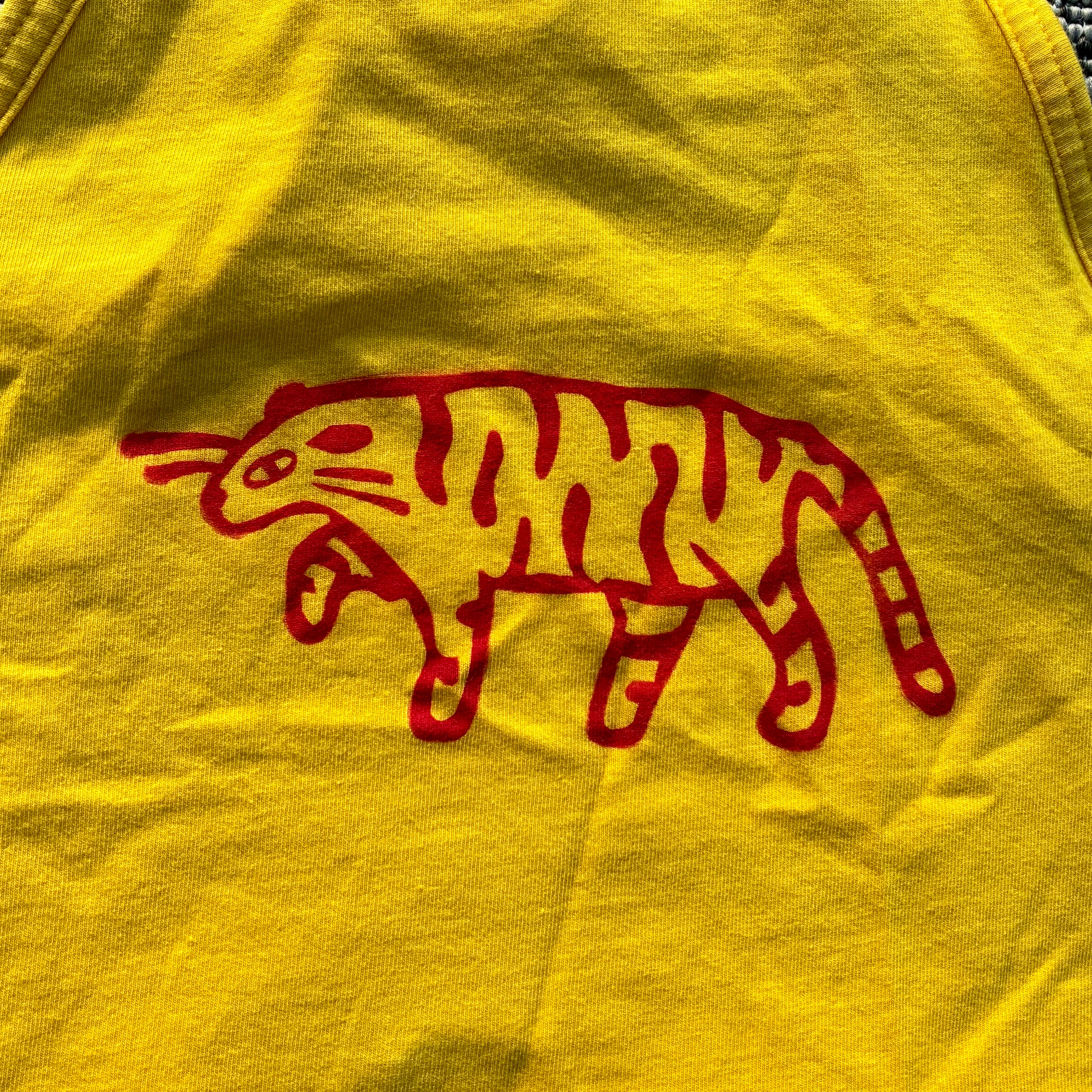 Red Tiger Yellow Cropped Tank Top XS