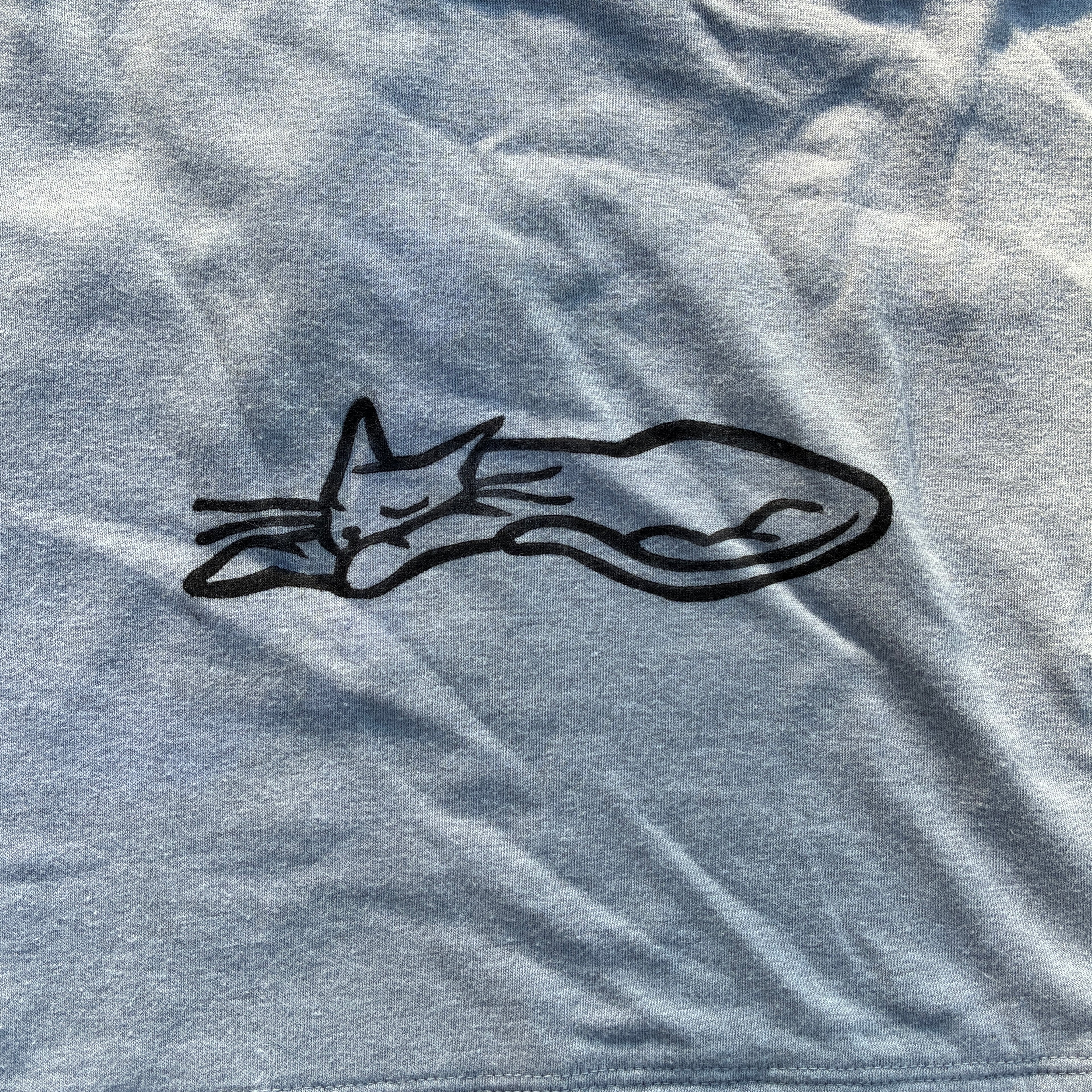 Sleepy Kitty Grey Cropped Tank Top Small