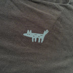 Wolf/Dog Black Square Neck Cropped Tank Top 2X