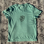Screaming Possum Teal Green V-Neck Tee Large