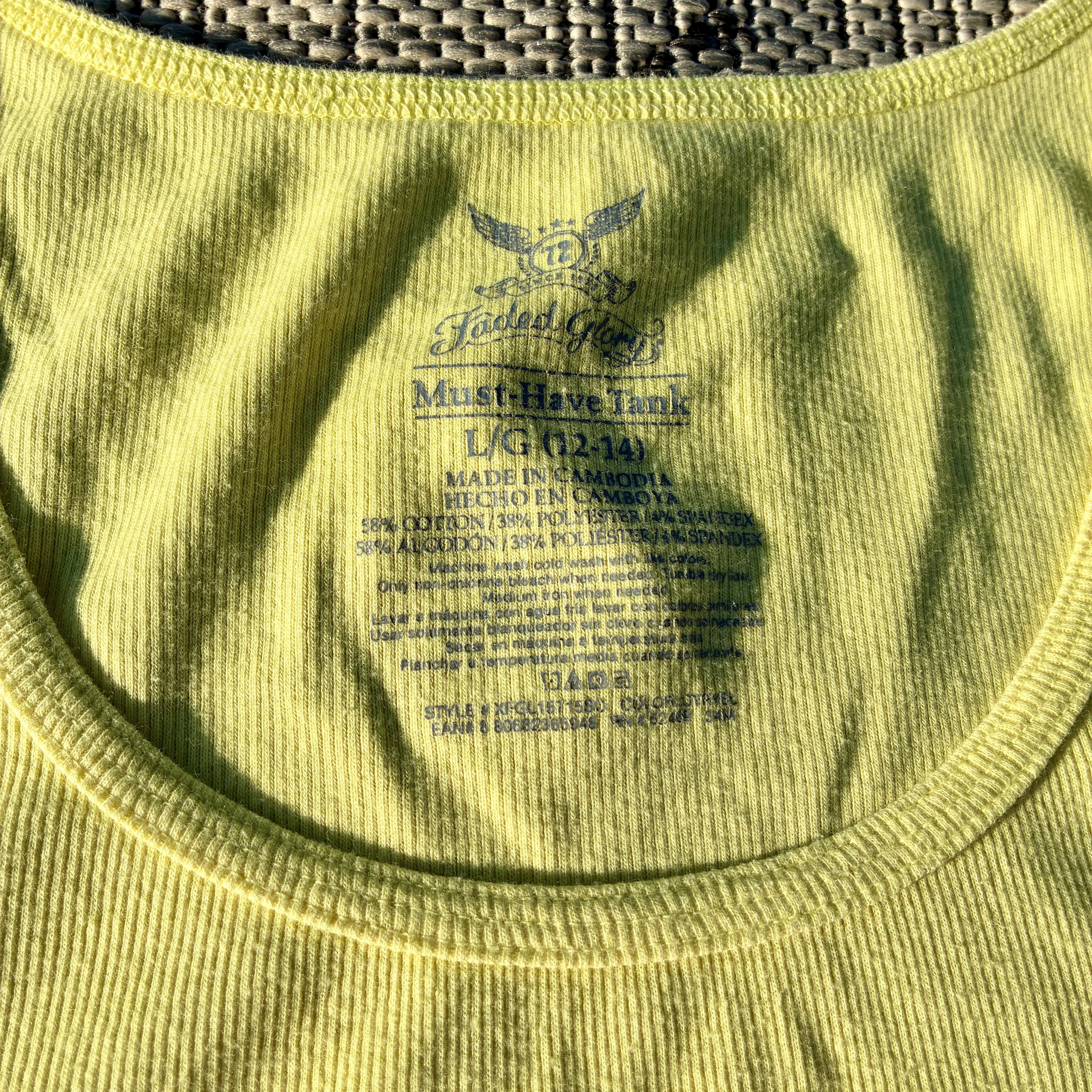 Rat Lime Green/Yellow Tank Top Large