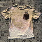 Daisy Beige Pocket Tee Bleach Dyed Small