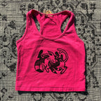 Sun/Moon Pink Cropped Tank Top Medium