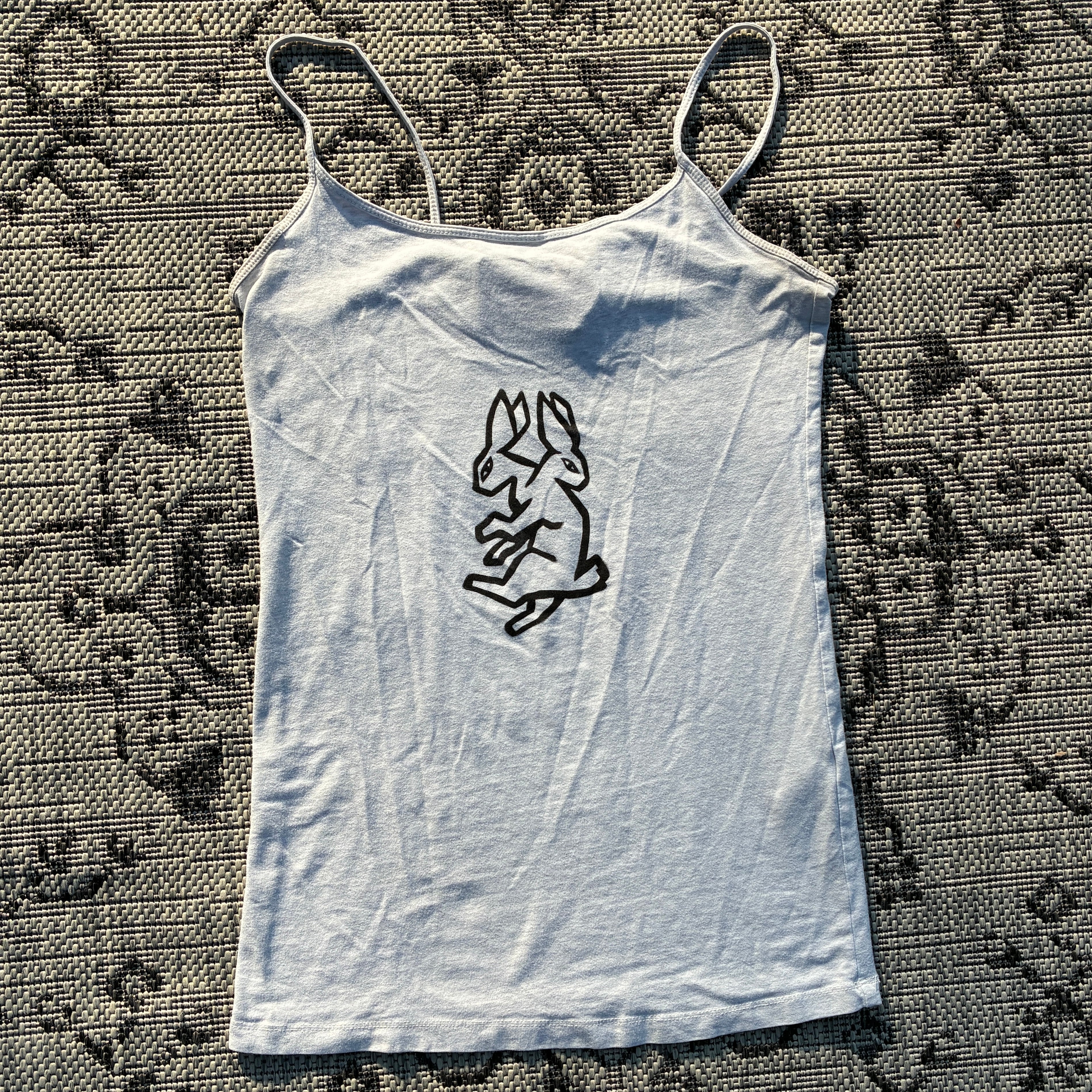 Two-Headed Rabbit White Tank Top Small