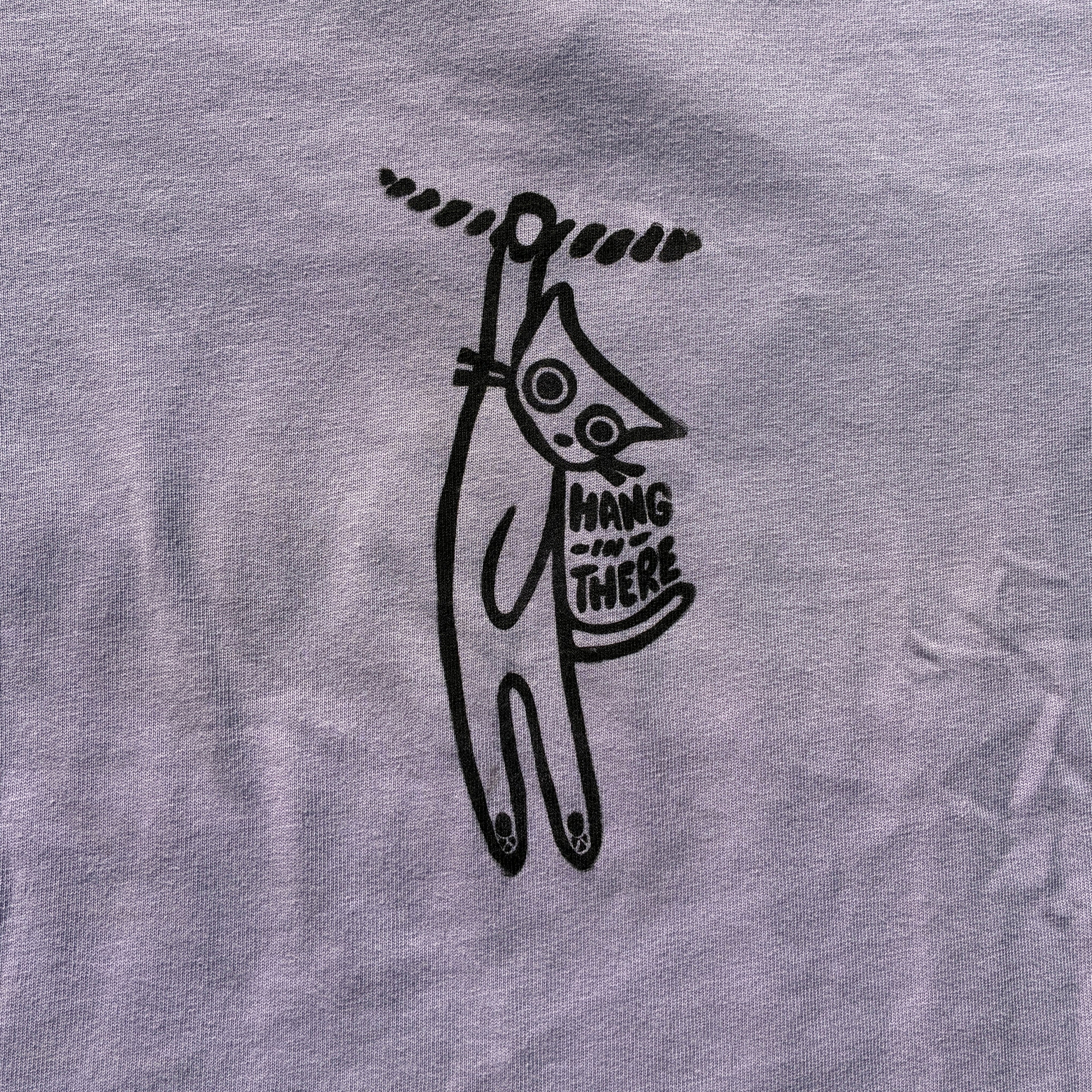 Hang in There Purple V-Neck Tee Medium