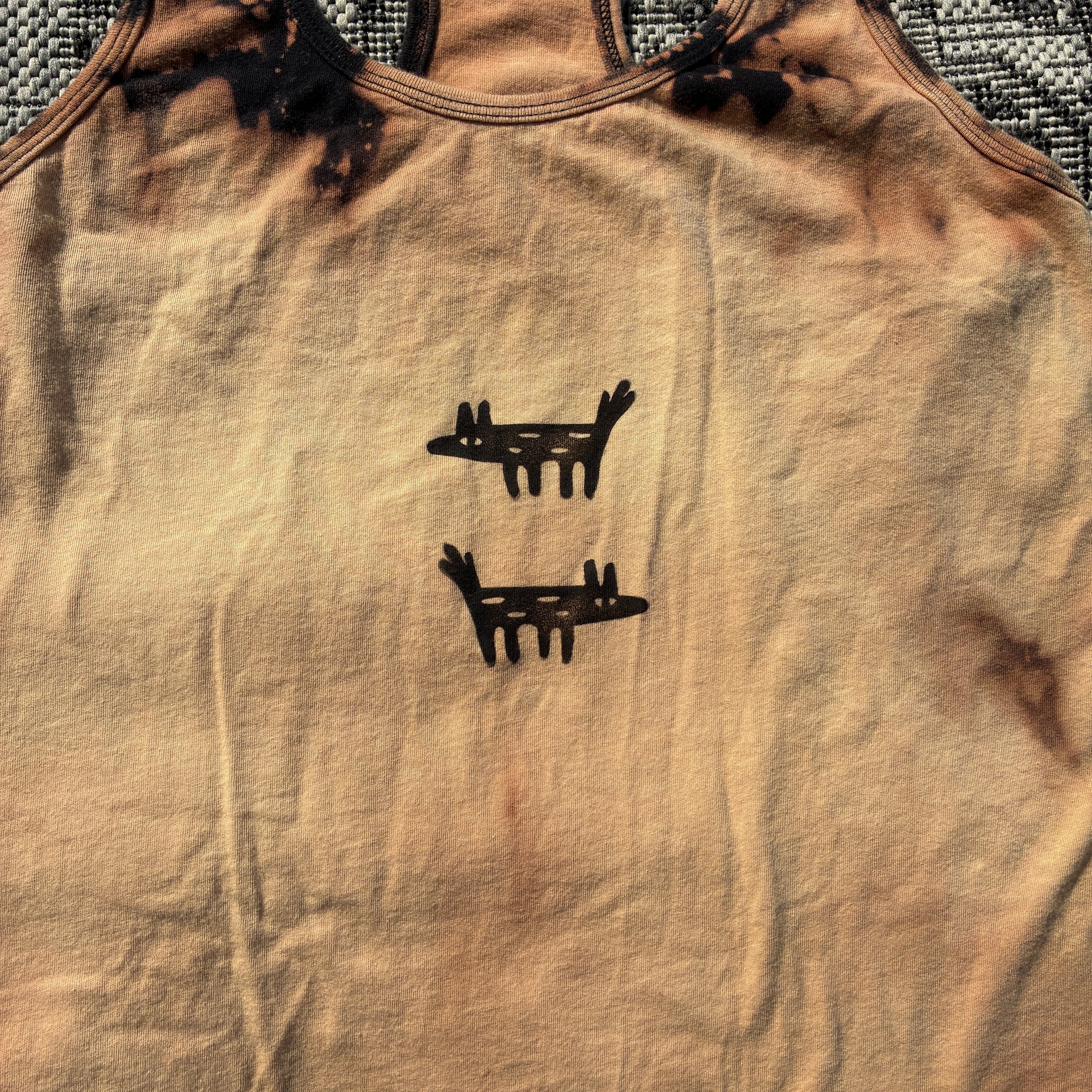 Wolf/Dog Bleach Dyed Tank Top
