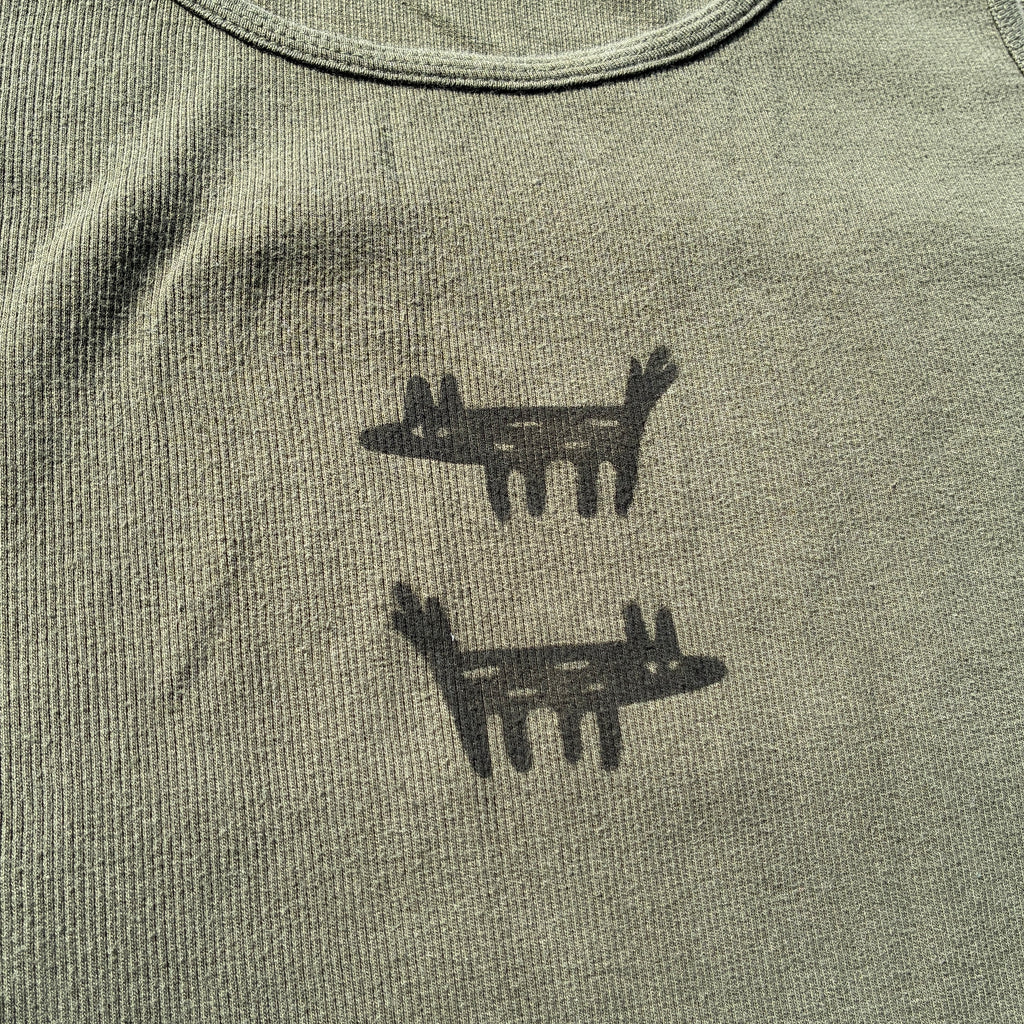 Wolf/Dog Green Tank Top 2X
