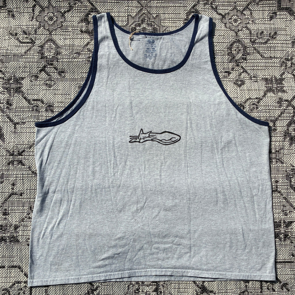 Sleepy Kitty Grey Tank Top 2X