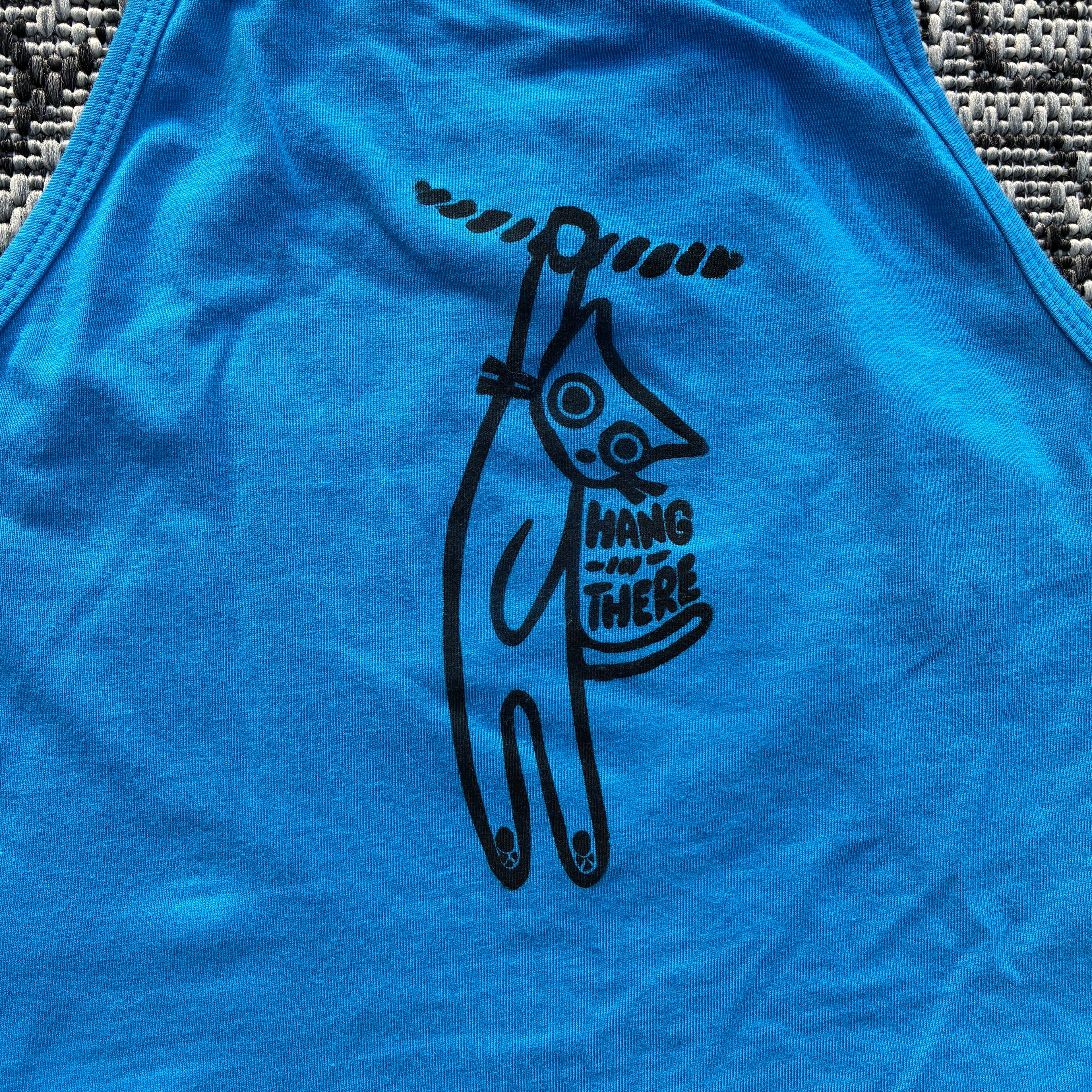 Hang in There Blue Cropped Tank Top XS