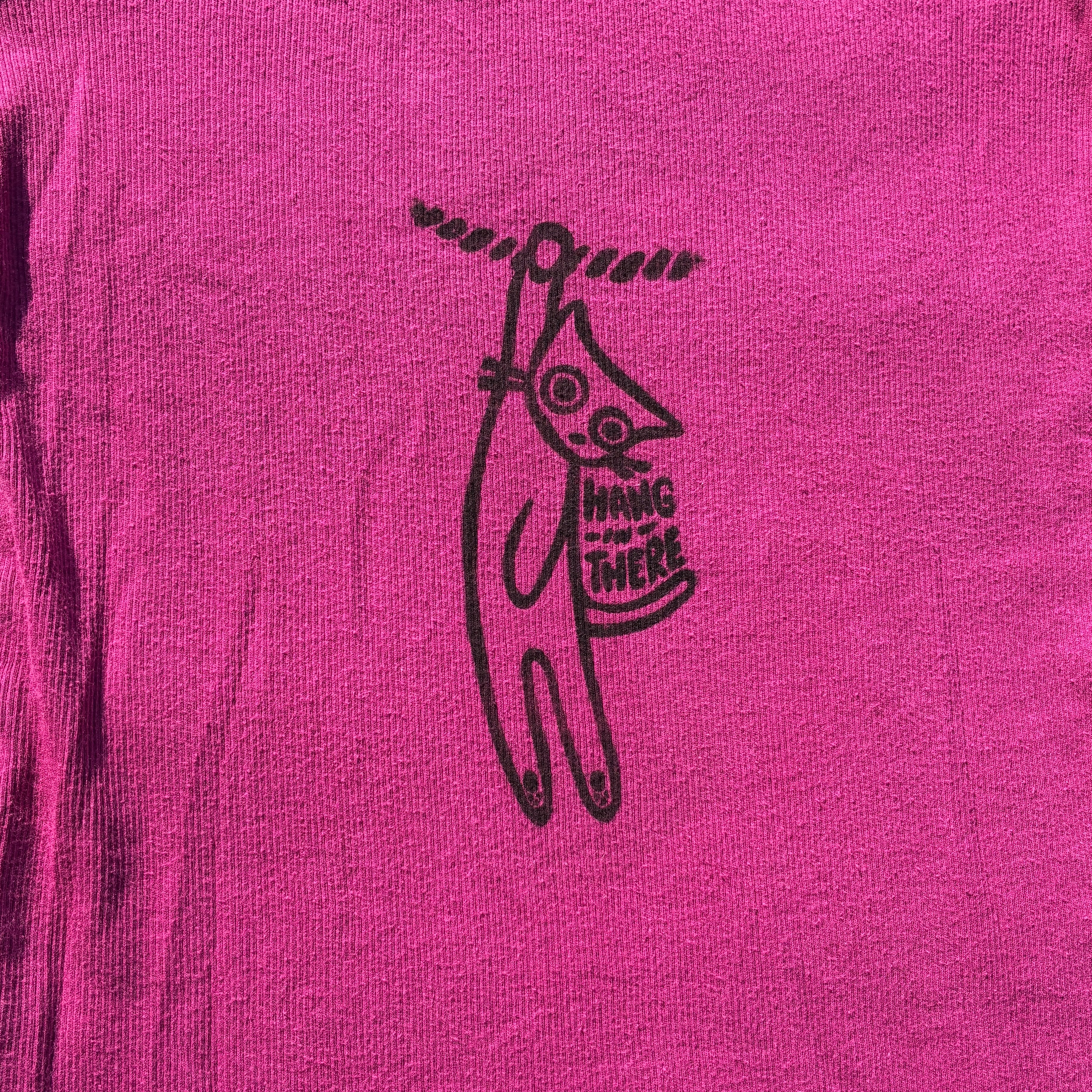 Hang in There Pink Tank Top Medium