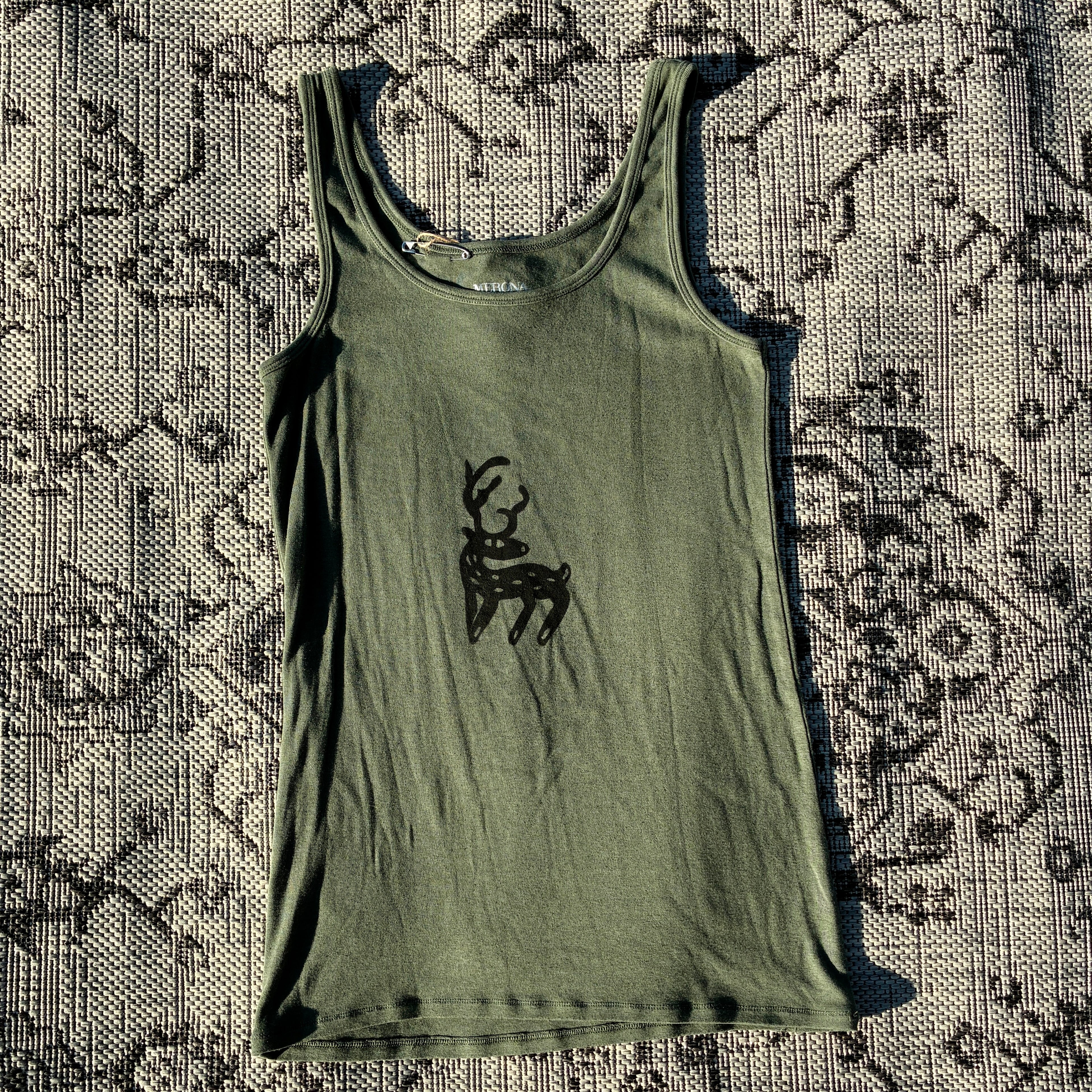 Deer Green Tank Top Large