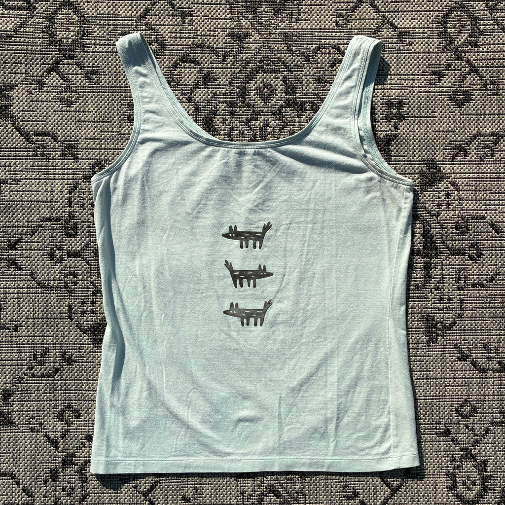 Wolf/Dog Light Blue Tank Top Medium