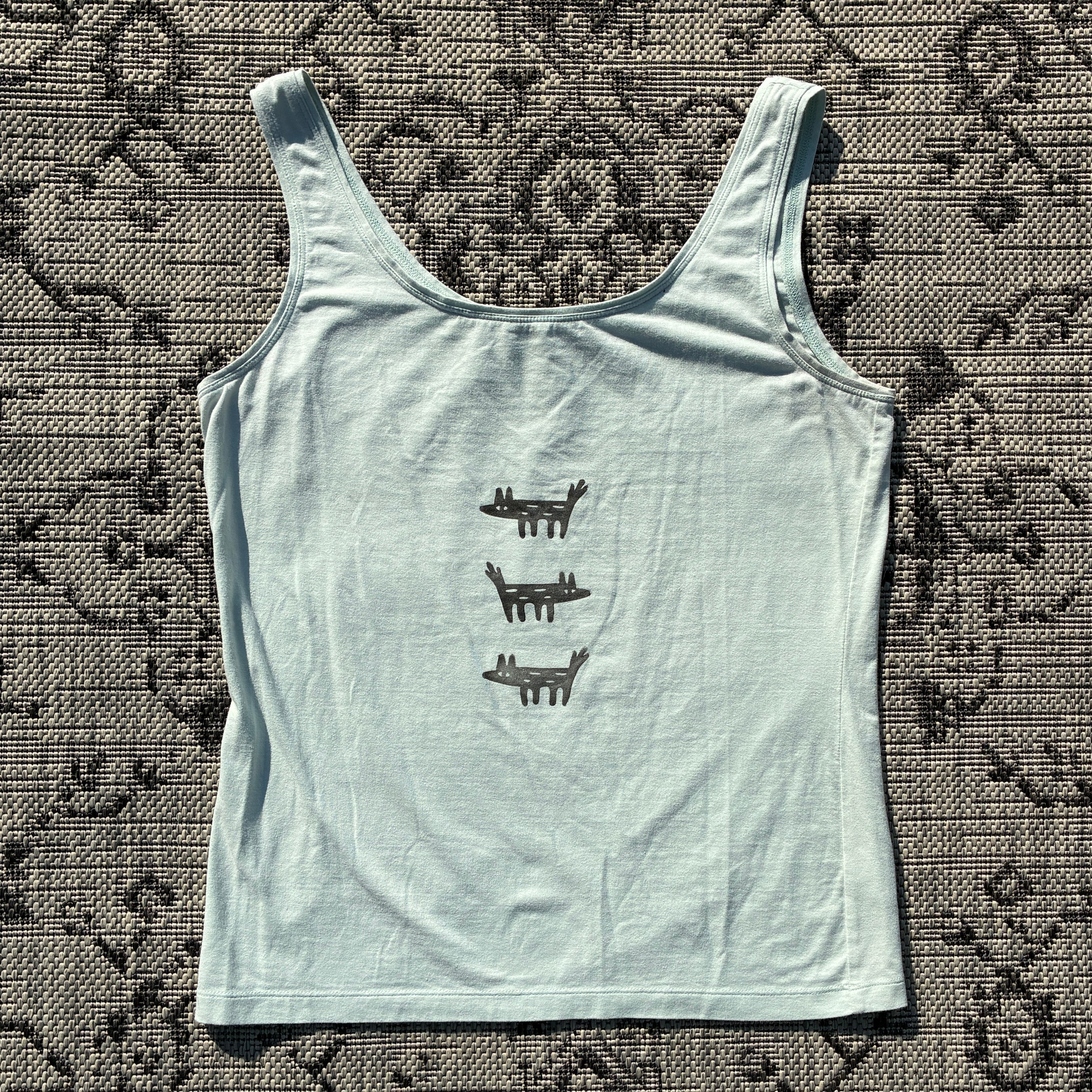 Wolf/Dog Light Blue Tank Top Medium