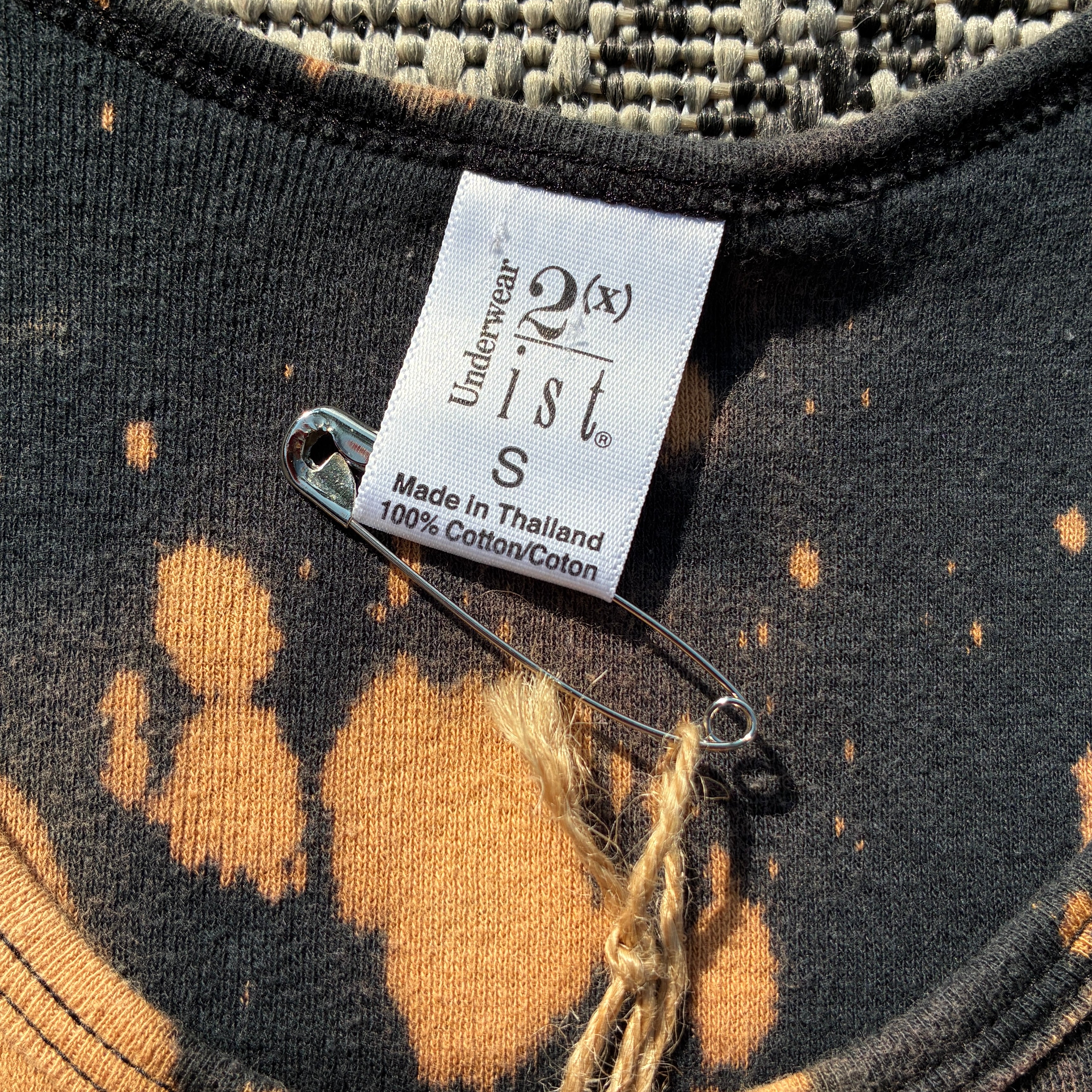 Tiger Bleach Dyed Tank Top Small