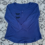 Wolf/Dog Dark Blue Henley 3/4 Longsleeve Tee XL