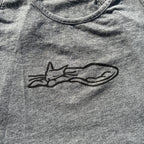 Sleepy Kitty Grey Cropped Tank Top Medium
