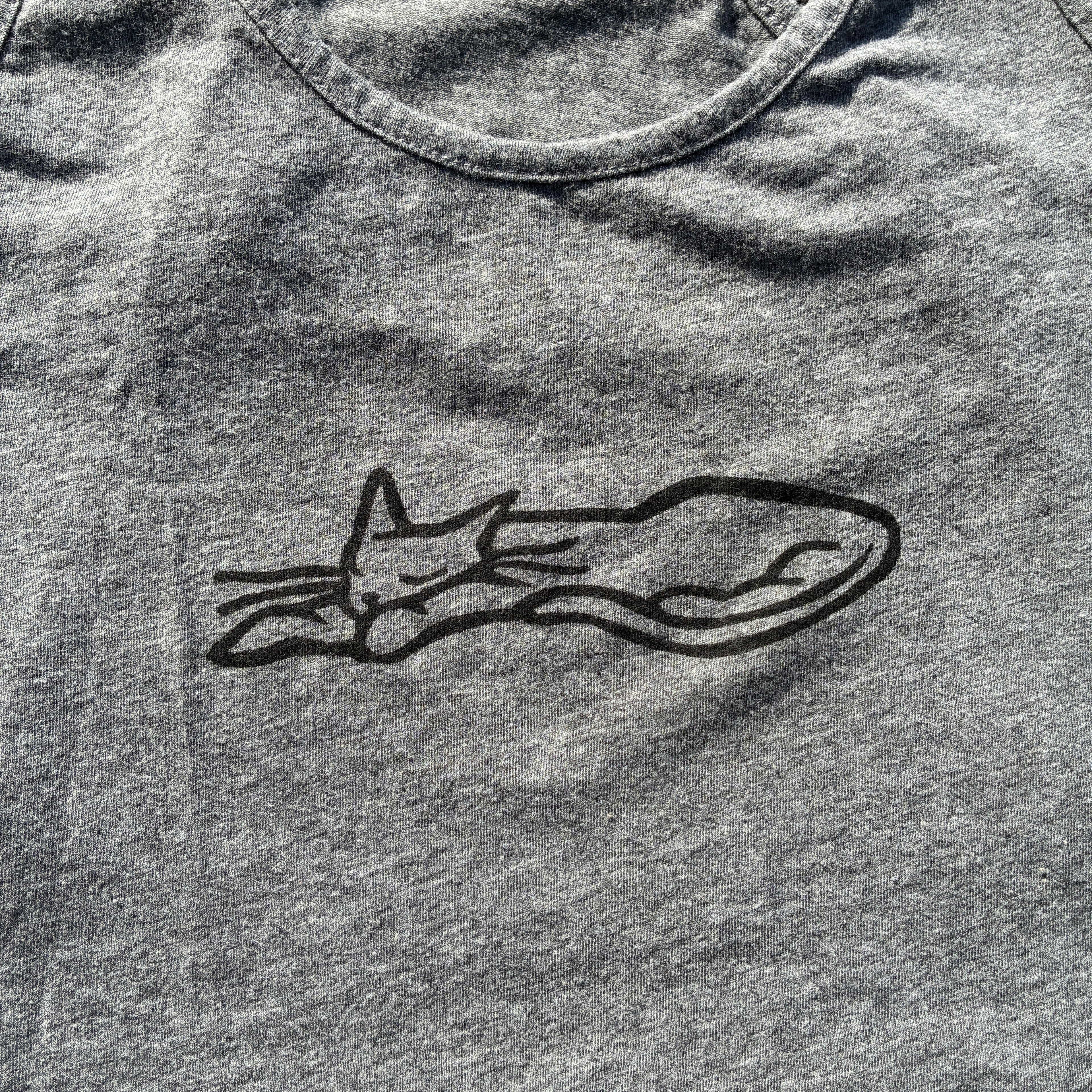 Sleepy Kitty Grey Cropped Tank Top Medium