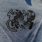 Sun/Moon Grey Blue Mock Neck Longsleeve Medium