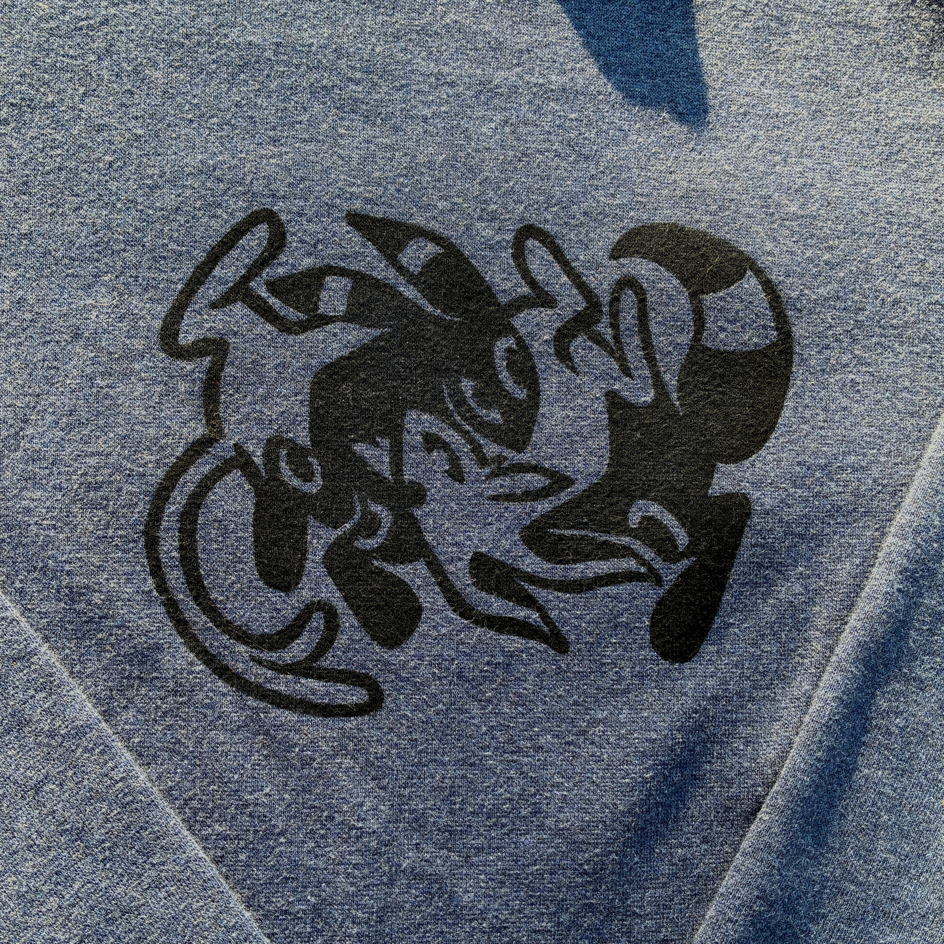 Sun/Moon Grey Blue Mock Neck Longsleeve Medium